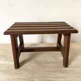 Low stool with wooden slats