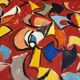 Helmut Dittmann – "Addition", Dynamic Abstract Painting on Red Ground, 1989