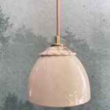 Beige ceramic lamp and decorative bowl
