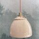 Beige ceramic lamp and decorative bowl