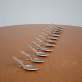 12 cuillères de dégustation en argent de Broggi Milano