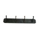 Coat rack in patinated wood and cast iron hooks
