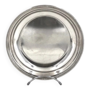 Christofle Perles plat rond creux, jatte, saladier métal argenté, excellent état