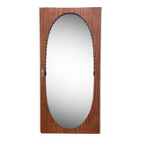 Beveled oval mirror on art deco door Mahogany 79x162