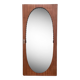 Miroir oval biseauté sur porte art déco Acajou 79x162