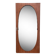 Miroir oval biseauté sur porte art déco Acajou 79x162
