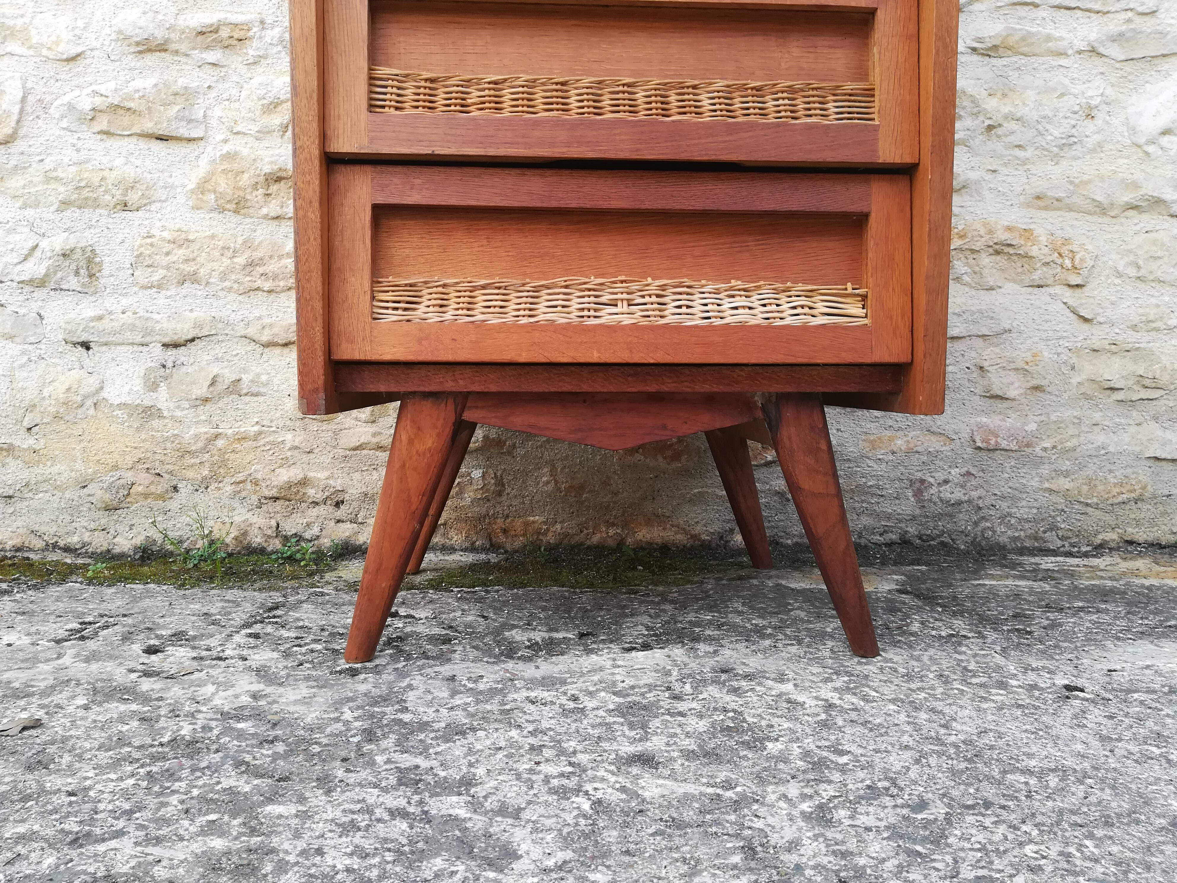 High rattan chest of drawers