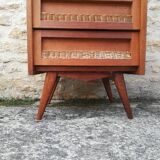 Commode haute rotin