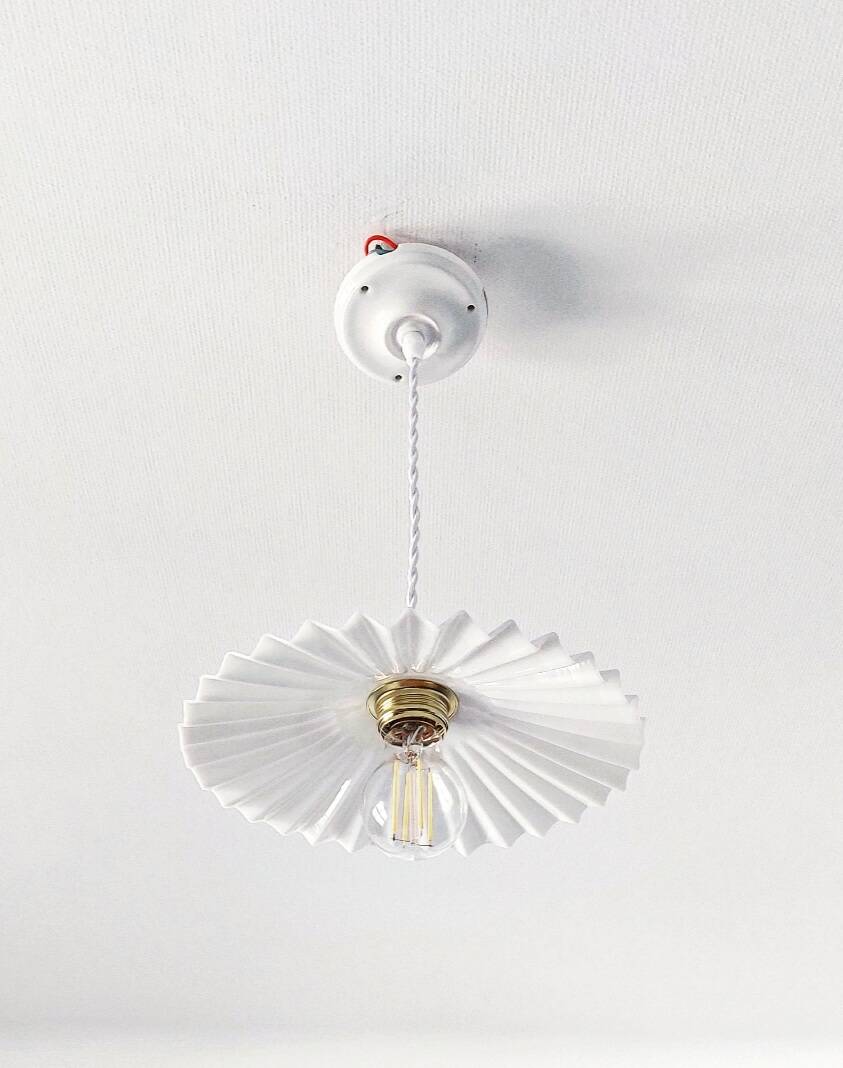 Vintage pleated pendant light