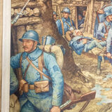 Double-sided school poster signed herouar collection rossignol verdun june 1940