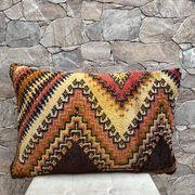 Housse de coussin Kilim berbère vintage : Coussin en laine marocaine