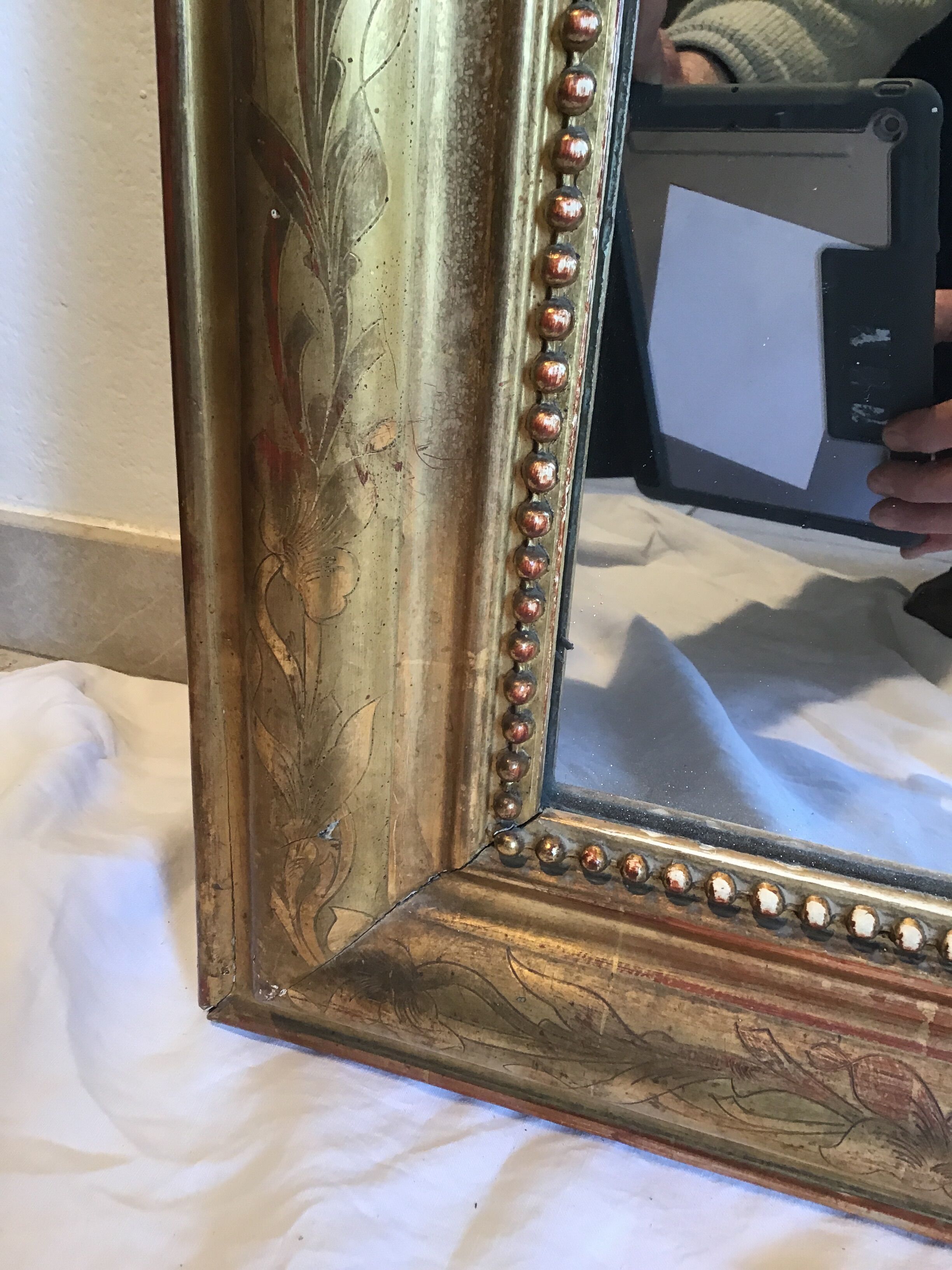 Golden mirror Louis Philippe 161x98cm