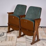 Vintage Czechoslovakian double cinema seats from the 1970s Retro Design
