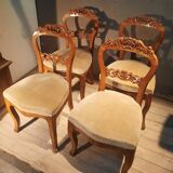 Set of 4 blond braked chairs