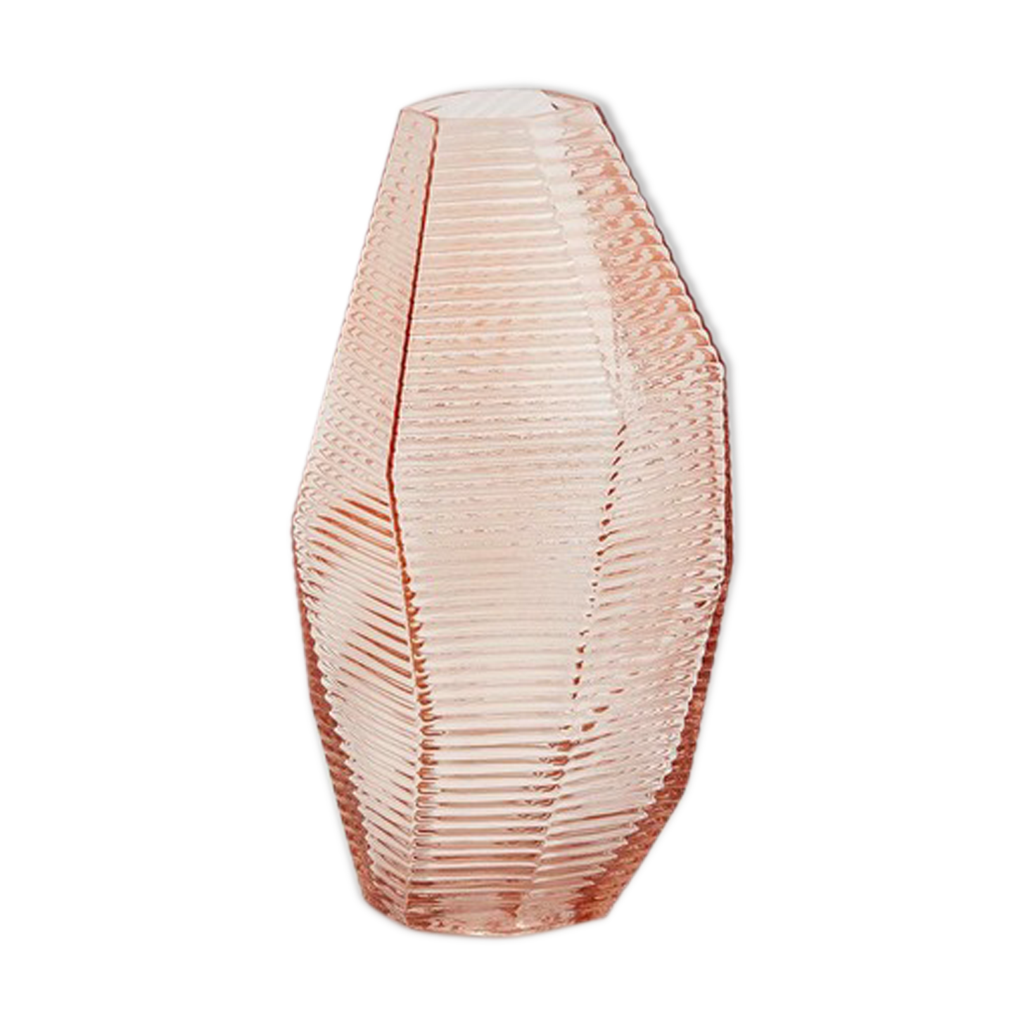 Pink multiform glass vase 26cm