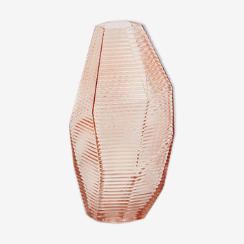 Vase en verre multiforme rose 26cm