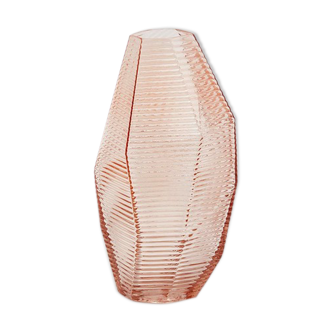 Vase en verre multiforme rose 26cm