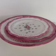 Trio of Longchamp plates/dishes 1930/40, country flowers