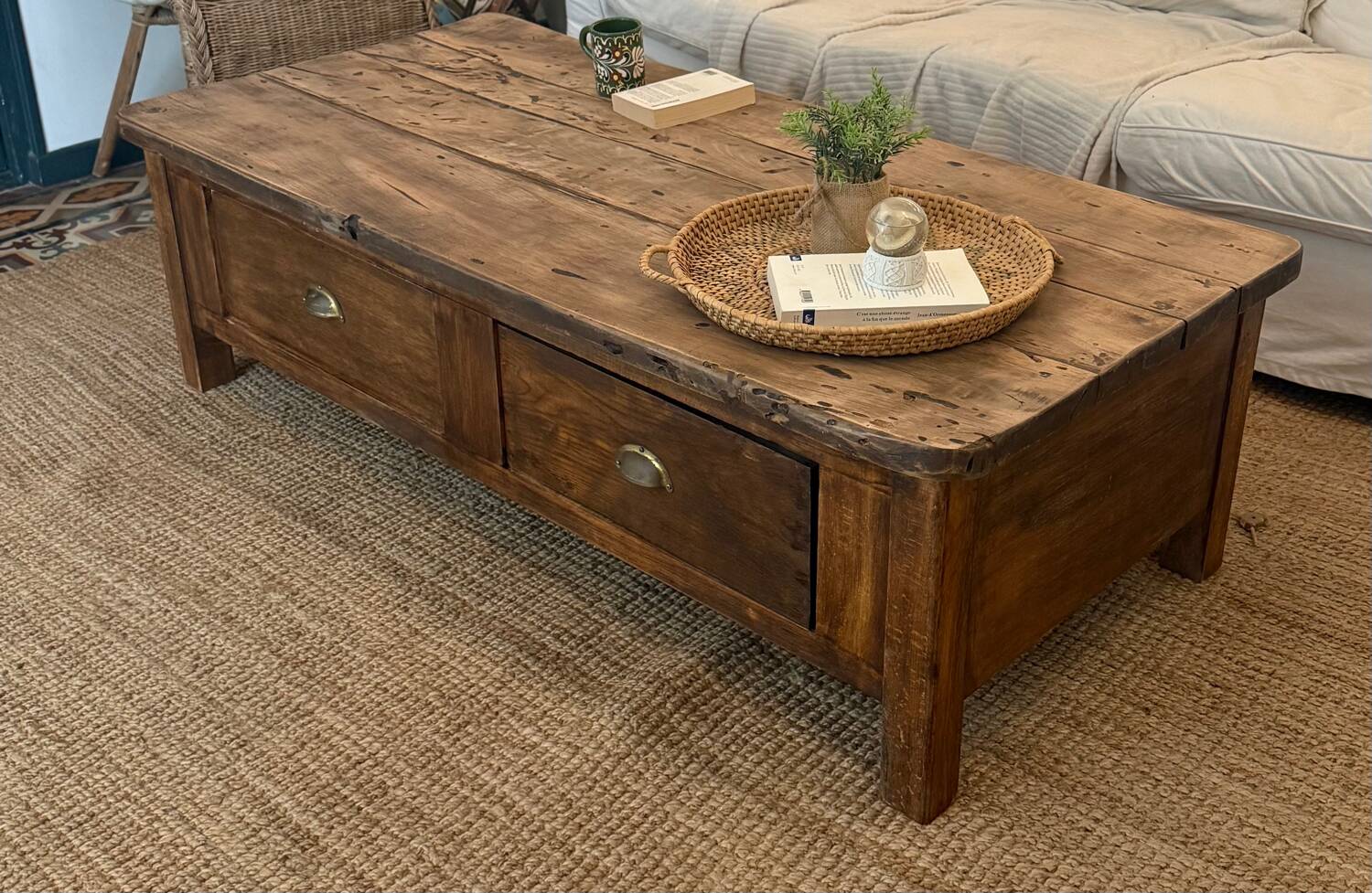 Solid wood coffee table