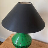 Handcrafted green ceramic lamp