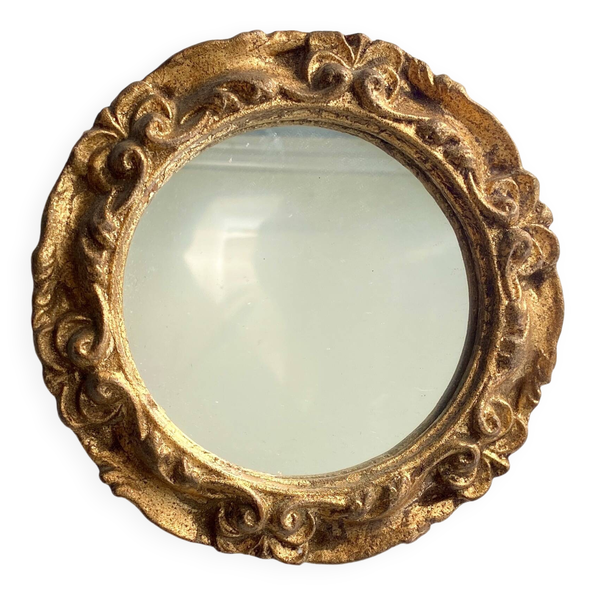 Mini wooden mirror, 17 cm
