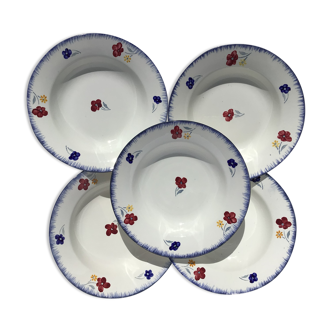 5 mary lou digoin blue edge hollow plates