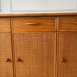 Wood and rattan sideboard