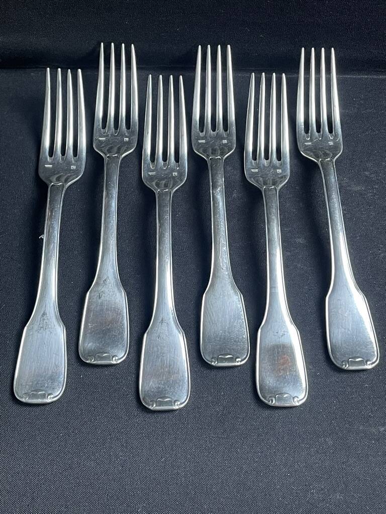 6 table forks – Silver plated metal – Frionnet François