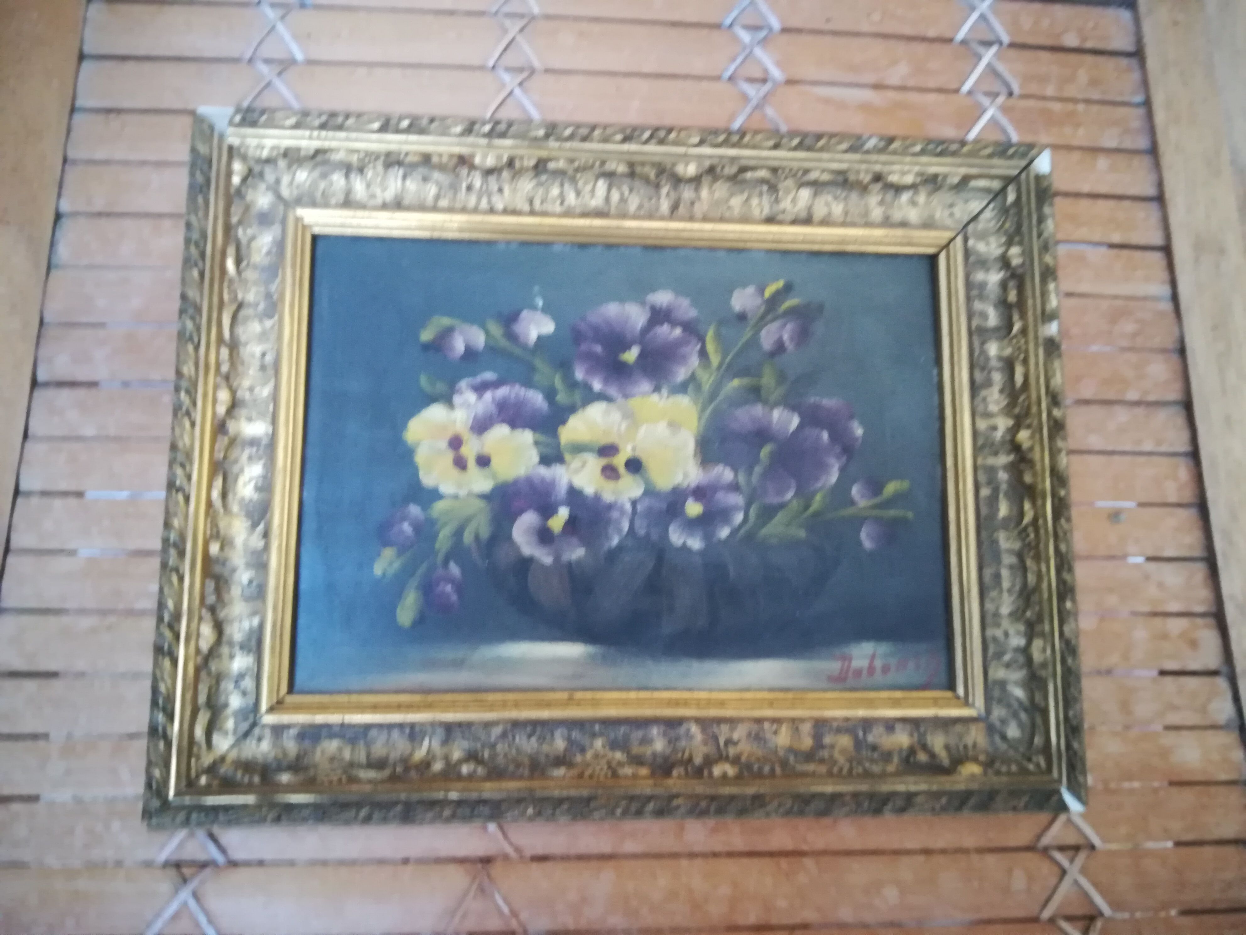 Old table with flowers