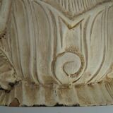 Two wall lamps in carved and lacquered cream wood, representing swans