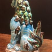 Chien de Foo Japon en céramique bleu