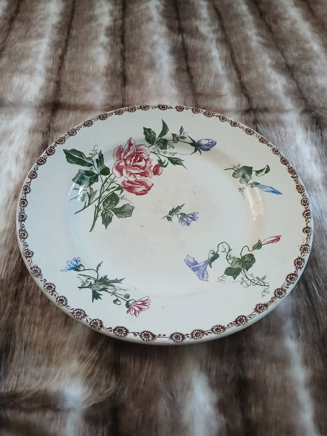Old polychrome ironstone plate