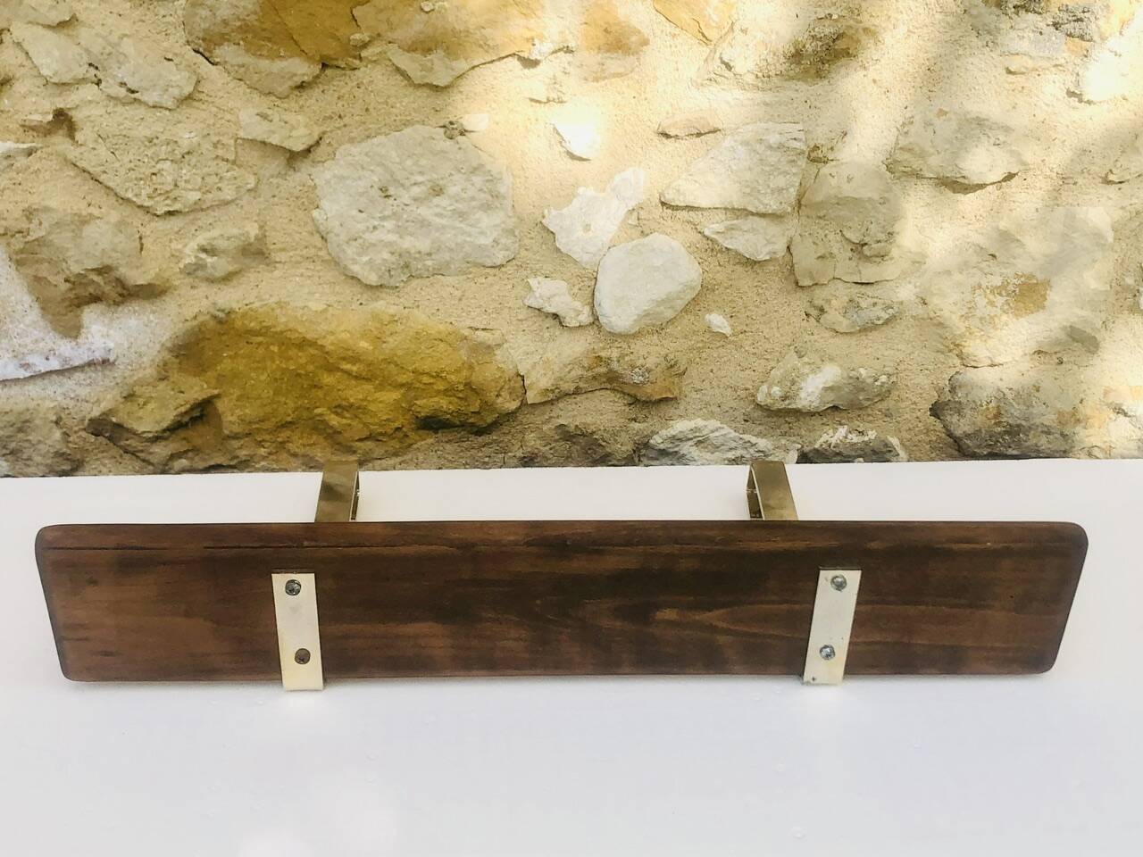 Vintage wall shelf, hanging, metal and wood