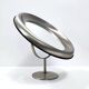 Miroir de courtoisie rond en laiton anodisé, attribution à Sergio Mazza, Italie