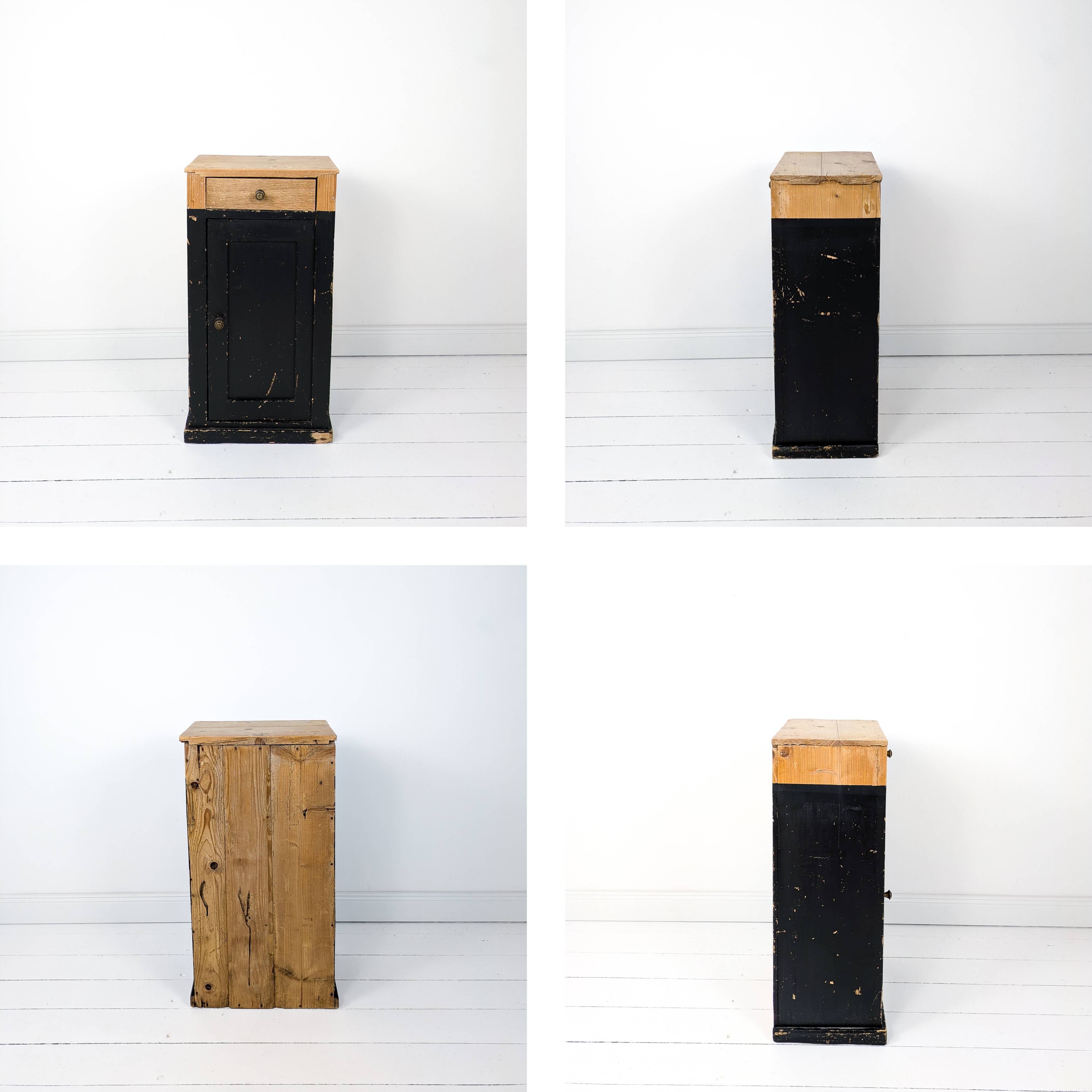 Table de chevet vintage en bois Porte Vieux bois massif Rétro Mid Century Table de chevet Commode Ch