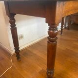 Walnut bistro table, turned legs, beautiful patina.