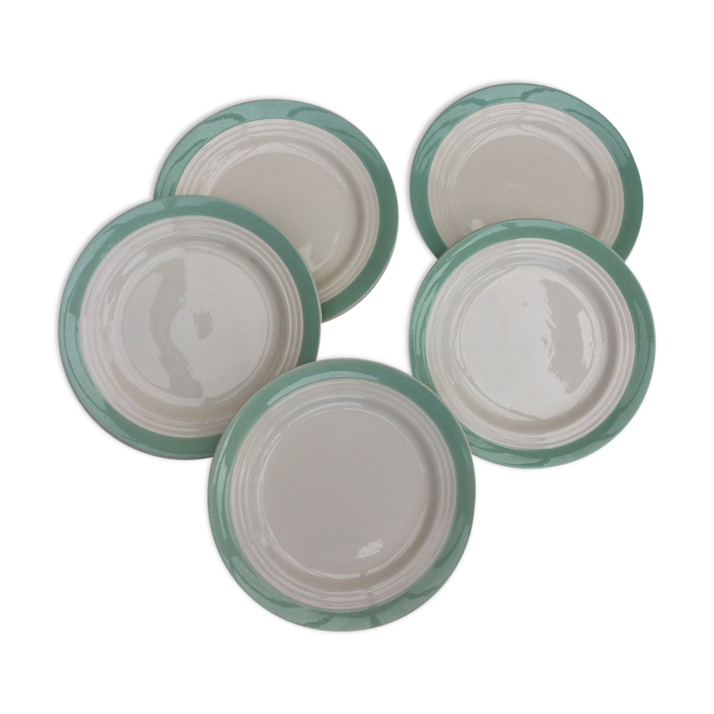 Set of 8 plates Ceranord St-Amand semi-porcelaine