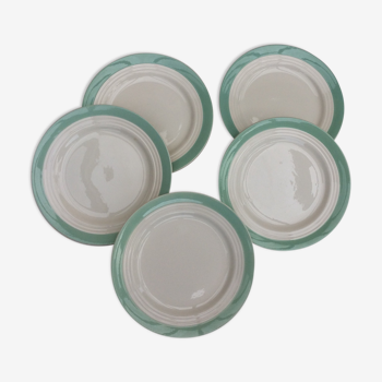 Set of 8 plates Ceranord St-Amand semi-porcelaine
