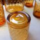 Carafe + 5 glasses, amber glass