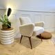 Vintage armchair – Ecru fabric – 1970s