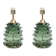 Paire de lampes de table en verre de Murano Rostrato vert