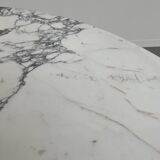 60s marble table with chrome cross base