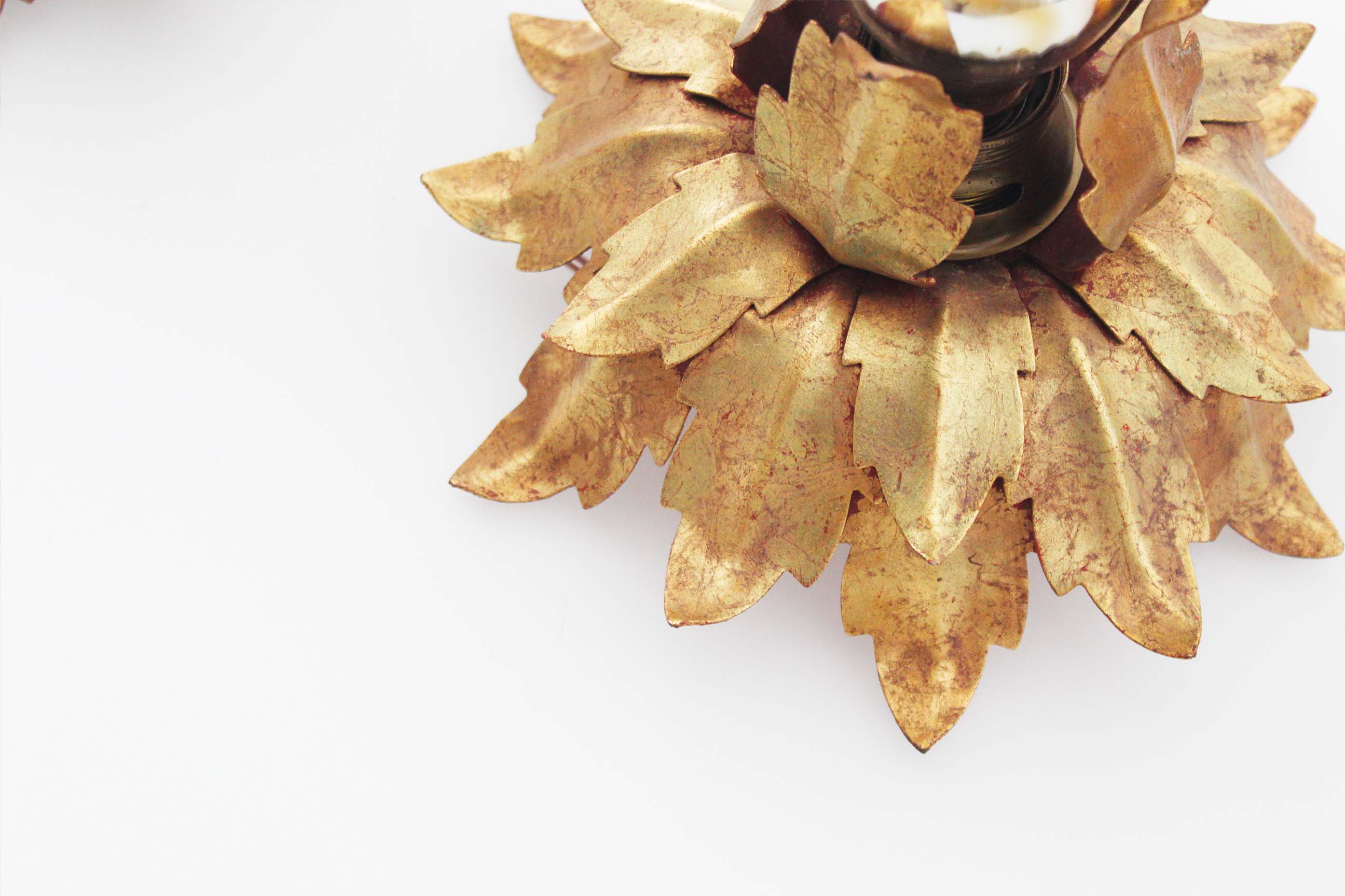 Set of three gilt Italian Florentine wall lights by Banci Firenze