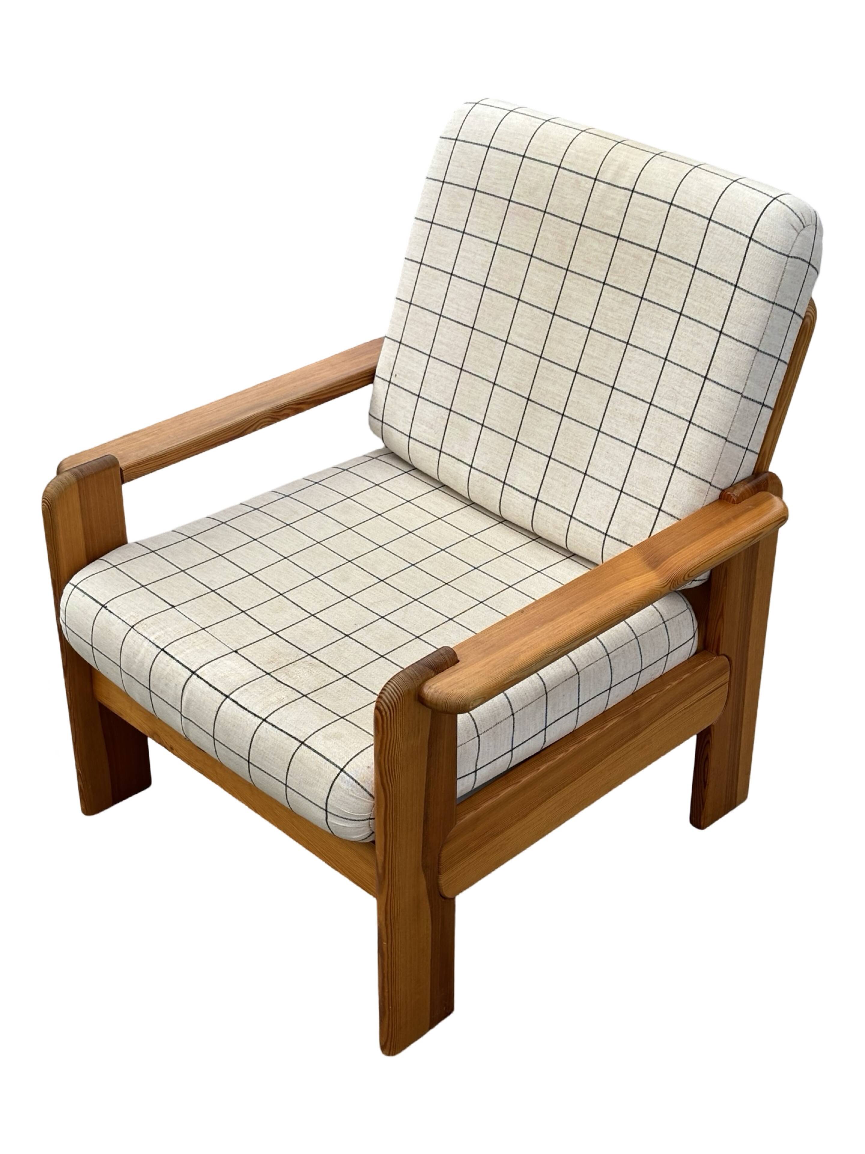 Vintage armchair set of 2 pinewood pine 70s design