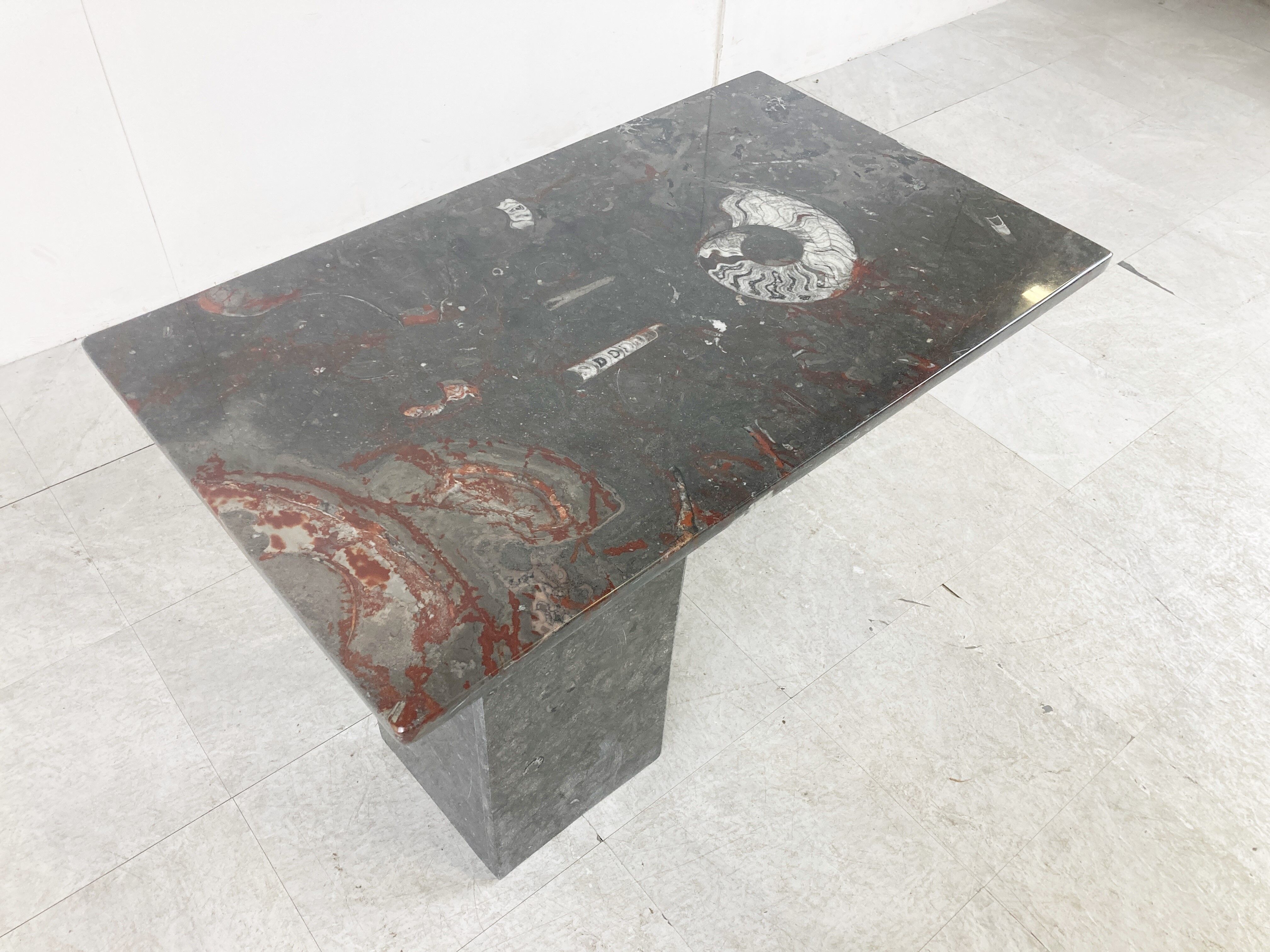 Vintage fossil stones coffee table, 1970s