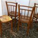 Lot de 4 chaises bois cannées
