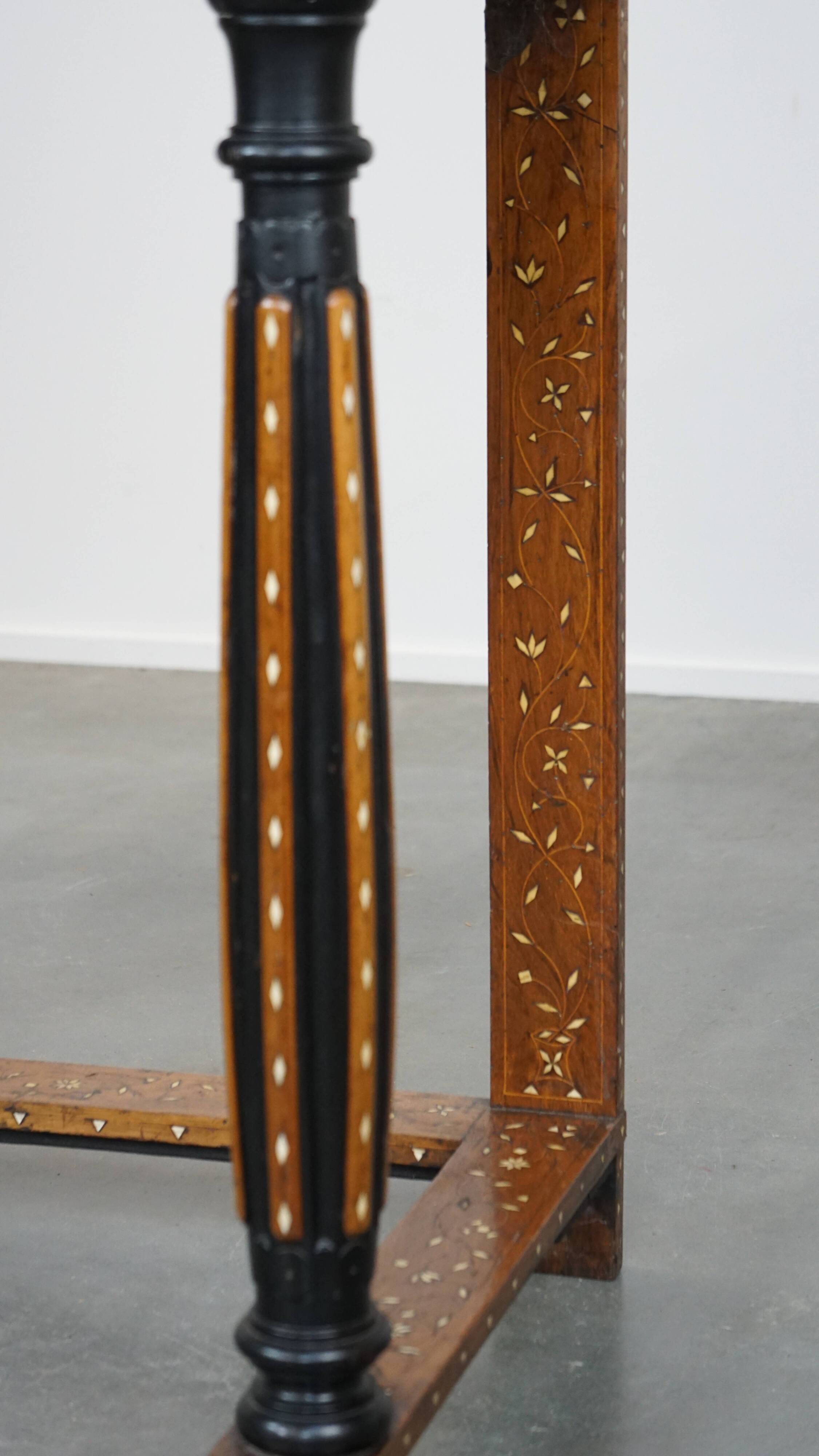Inlaid antique Italian secretary in Moorish style, circa 1860