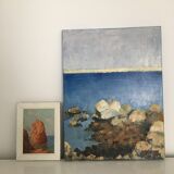 Sea and rocks painting