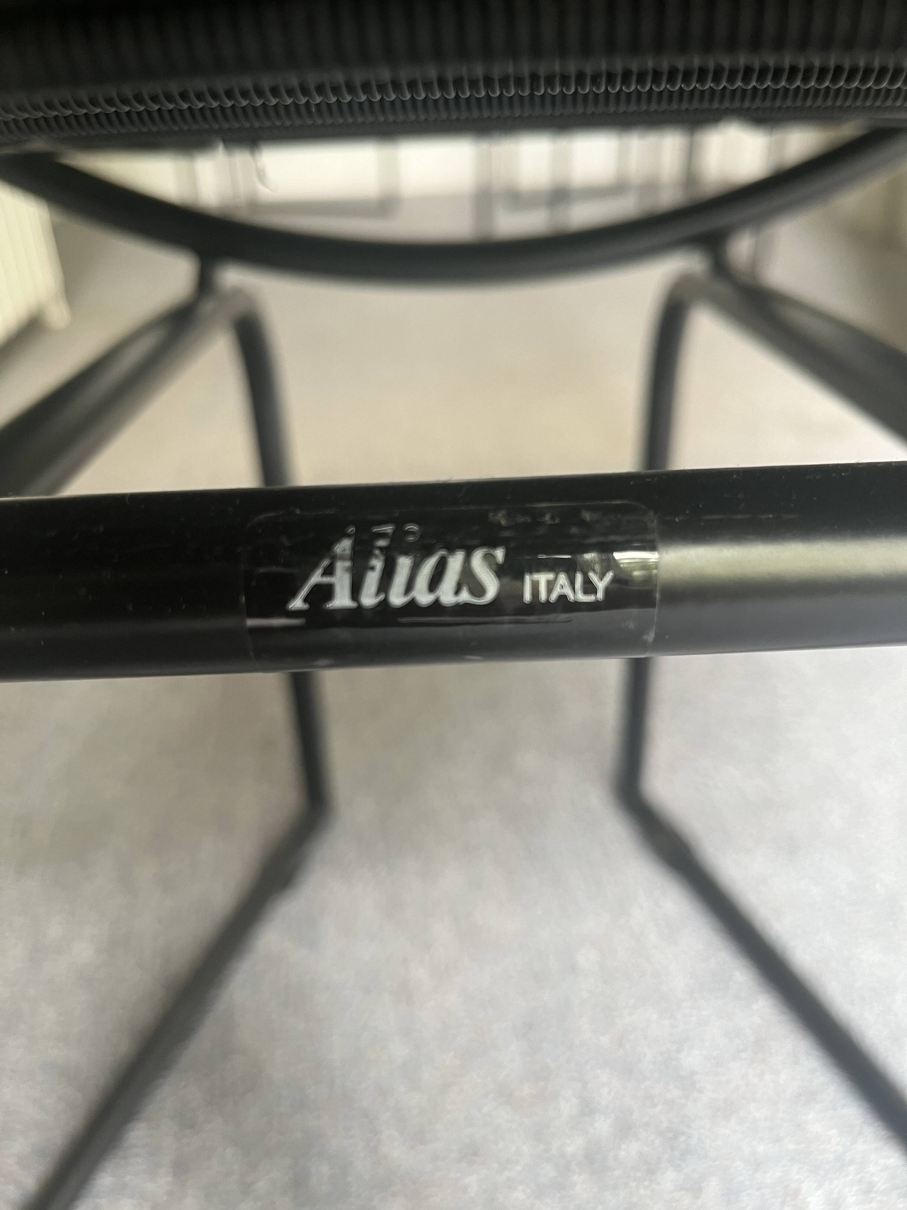 Set of 4 Latonda chairs by Mario Botta for Alias 1986, rare version with leather seat