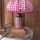 Lampe à poser rustique abat- jour vichy cottagecore